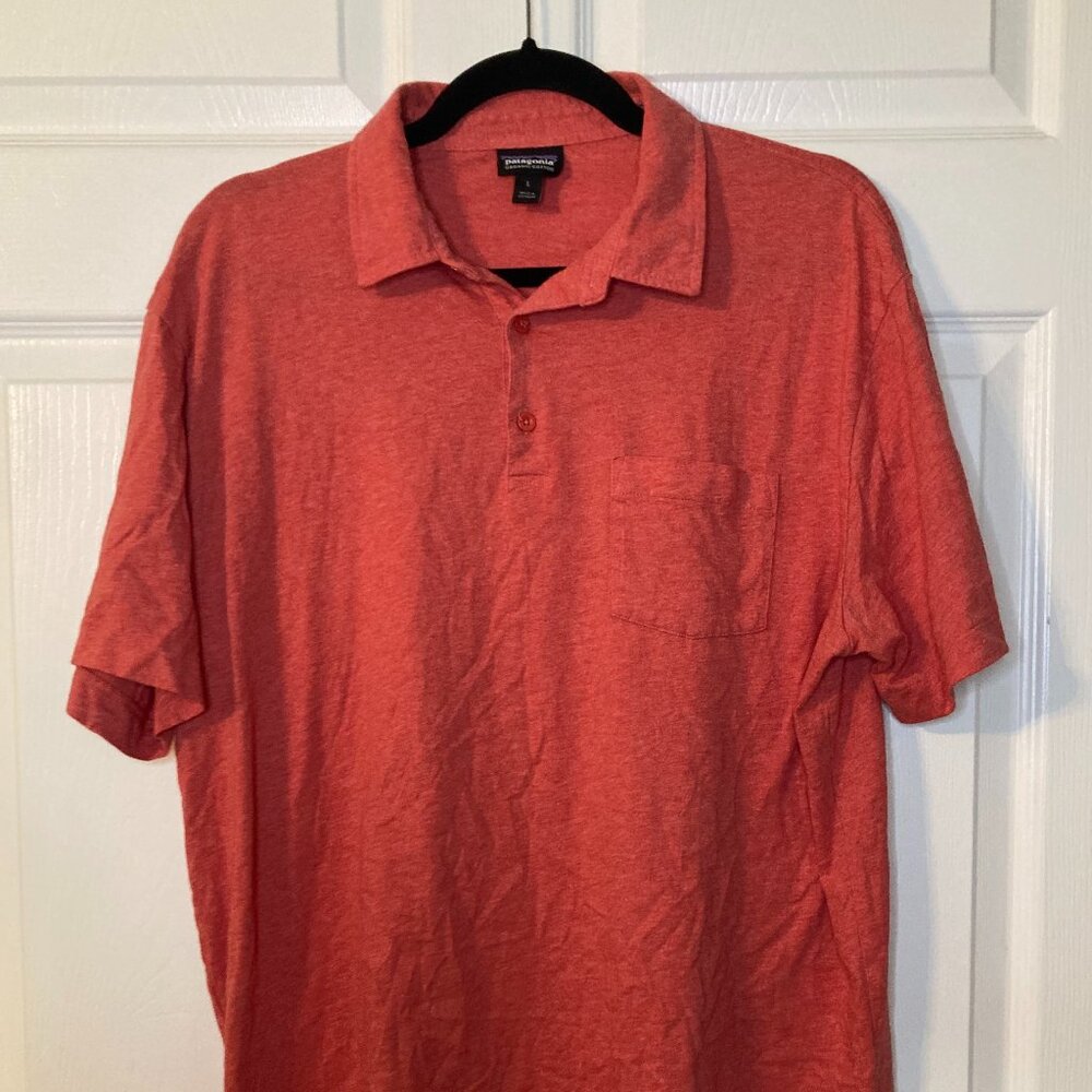 Patagonia Men's Daily Polo Shirt Short Sleeve - Red Orange - Size L